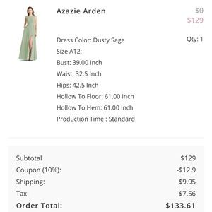 Azazie Dusty Sage Bridesmaid Dress